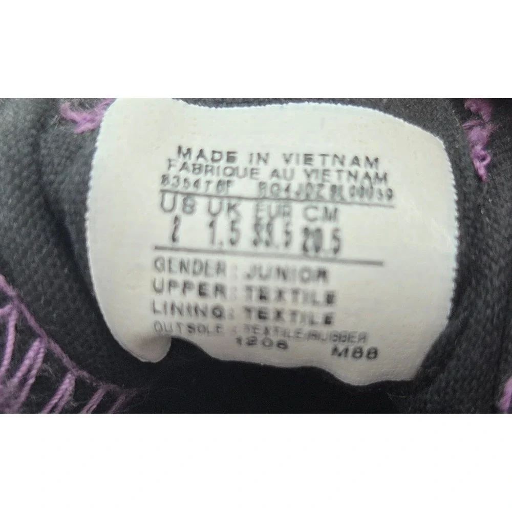 Converse All Star Girls Junior Size 2 Purple Glitter Low Top Sneakers 635478F